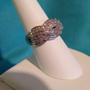 Sterling Silver Diamond Wrap Around Ring